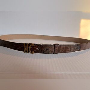 Vtg Hickok Custom-Tailored Alligator Leather Belt with Gold-Tone Buckle